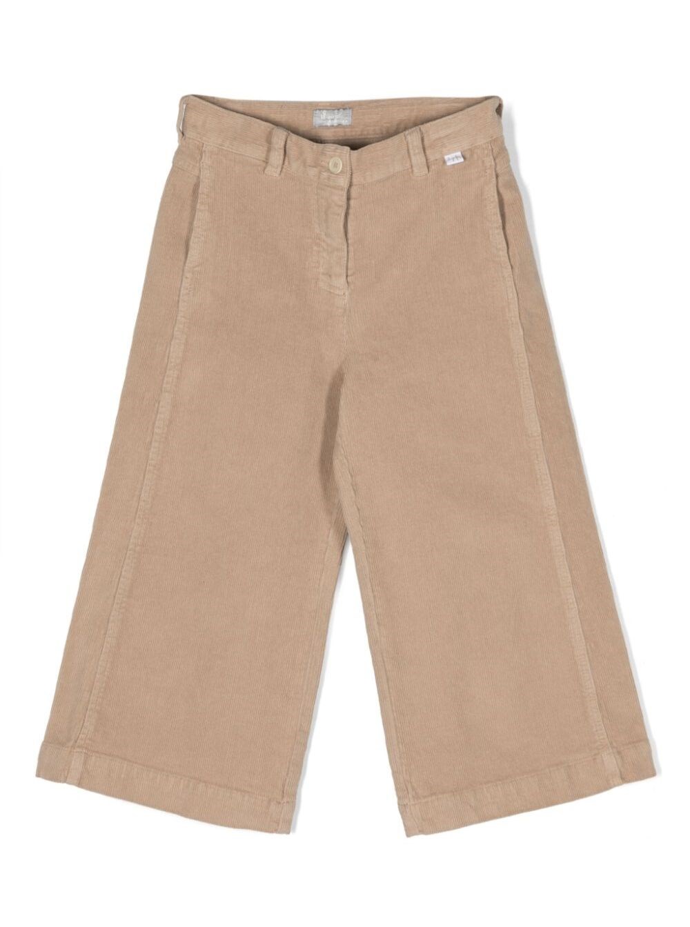 Shop Il Gufo Pantalone Cotone Beige In Marrone