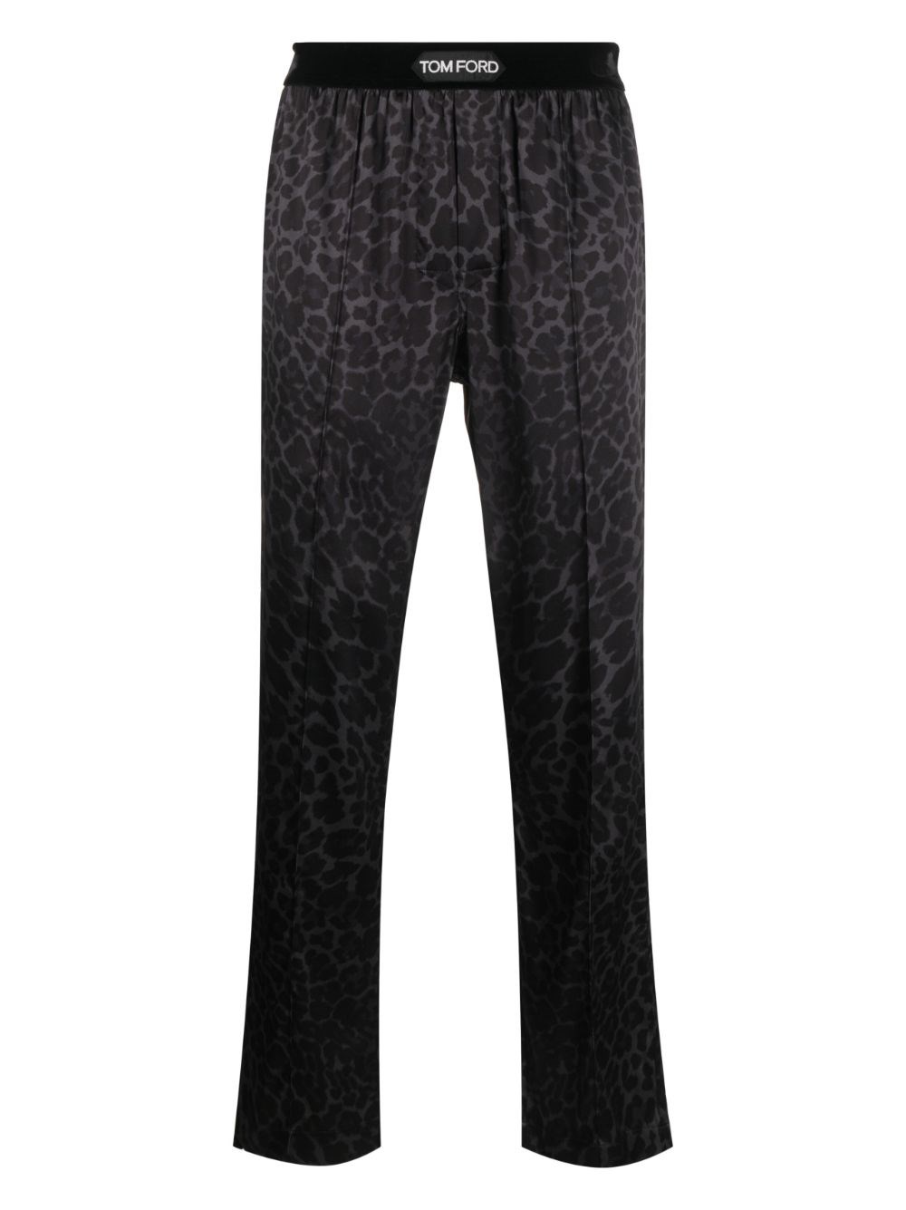 Shop Tom Ford Pantaloni Leopardati In Blu