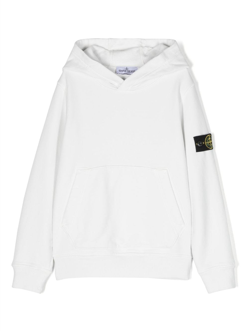 Stone Island Kids' Felpa Cotone Bianco In White