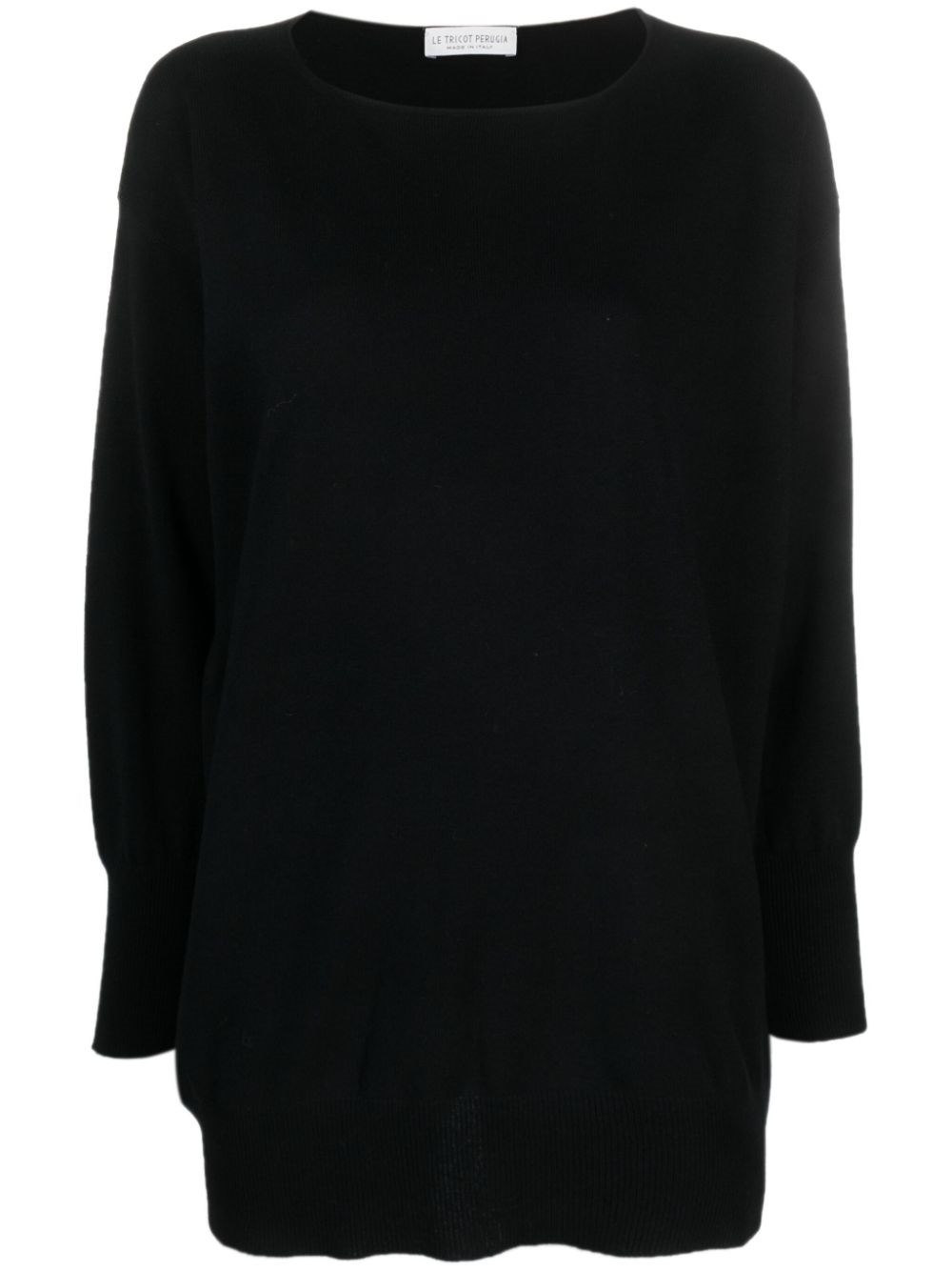 Le Tricot Perugia Maglia Misto Lana Nero In Black