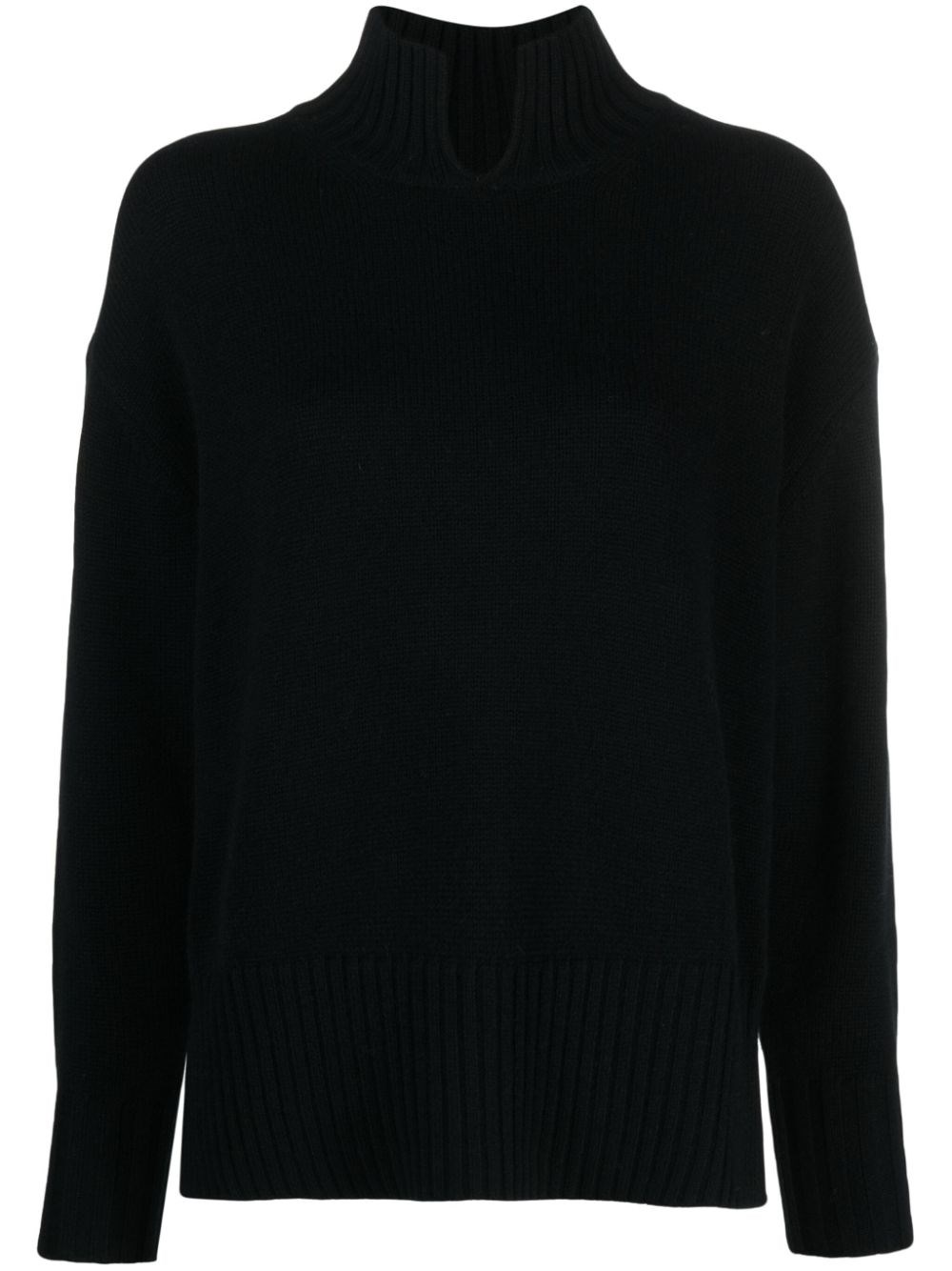 Shop Allude Maglione A Collo Alto In Maglia Fine In Nero