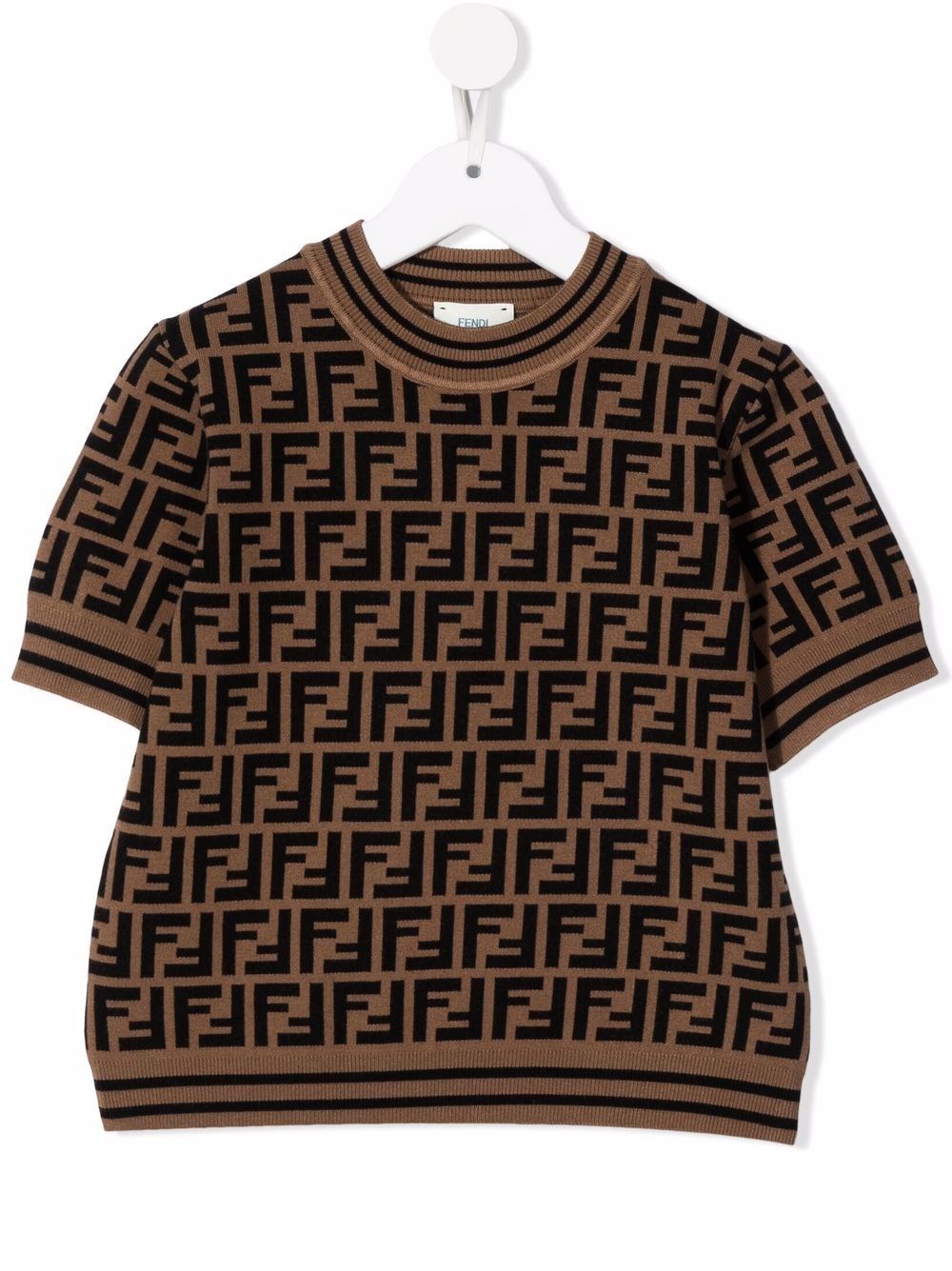 Shop Fendi Top Junior In Maglia In Arancione