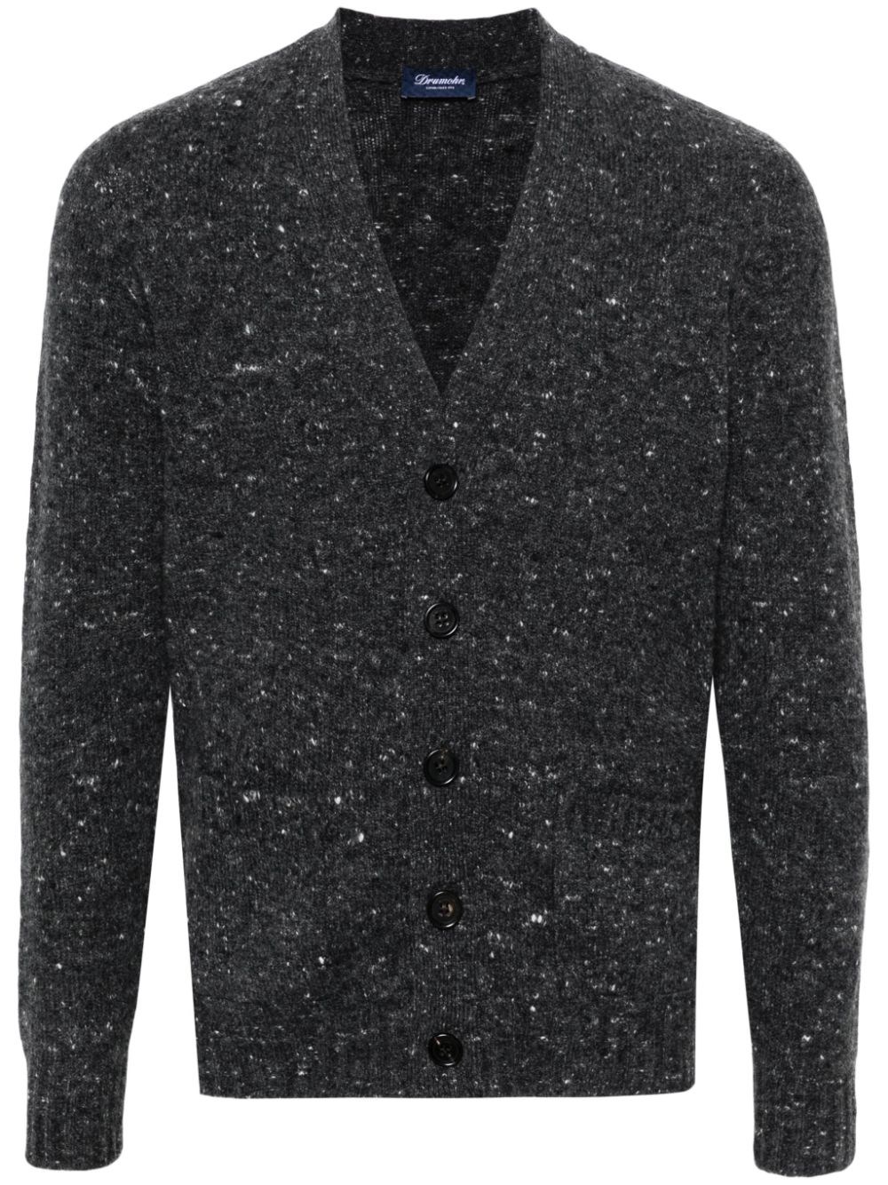 Drumohr V-neck Button-up Cardigan In Black