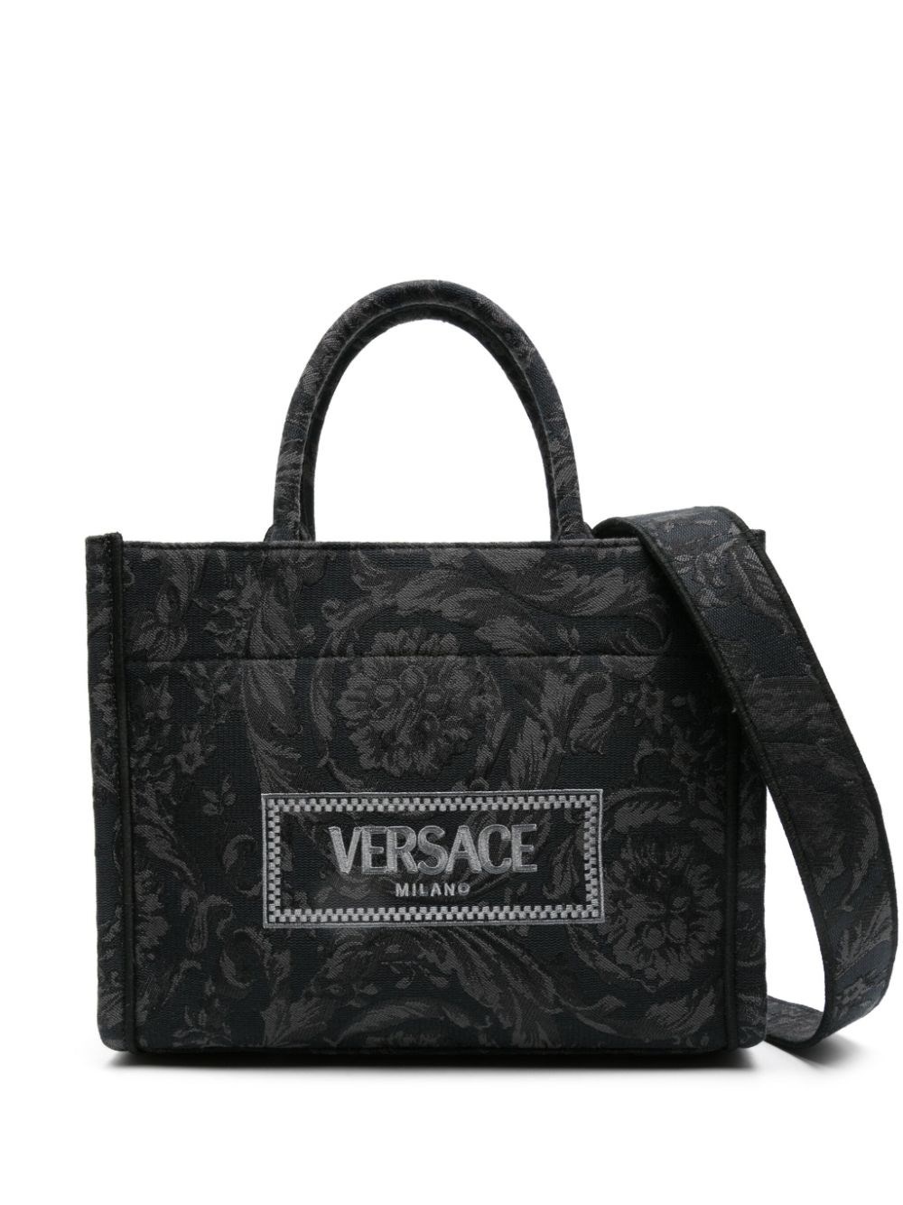 Shop Versace Borsa Tote Barocco Athena In Black