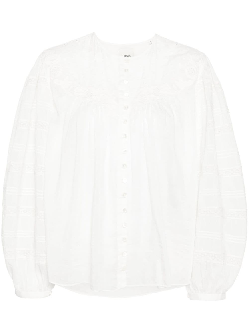 Shop Isabel Marant Blusa Gregoria In White