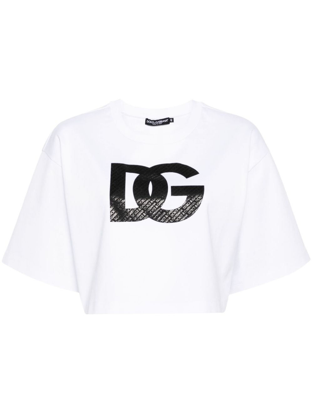 Shop Dolce & Gabbana T-shirt Crop Con Stampa In White
