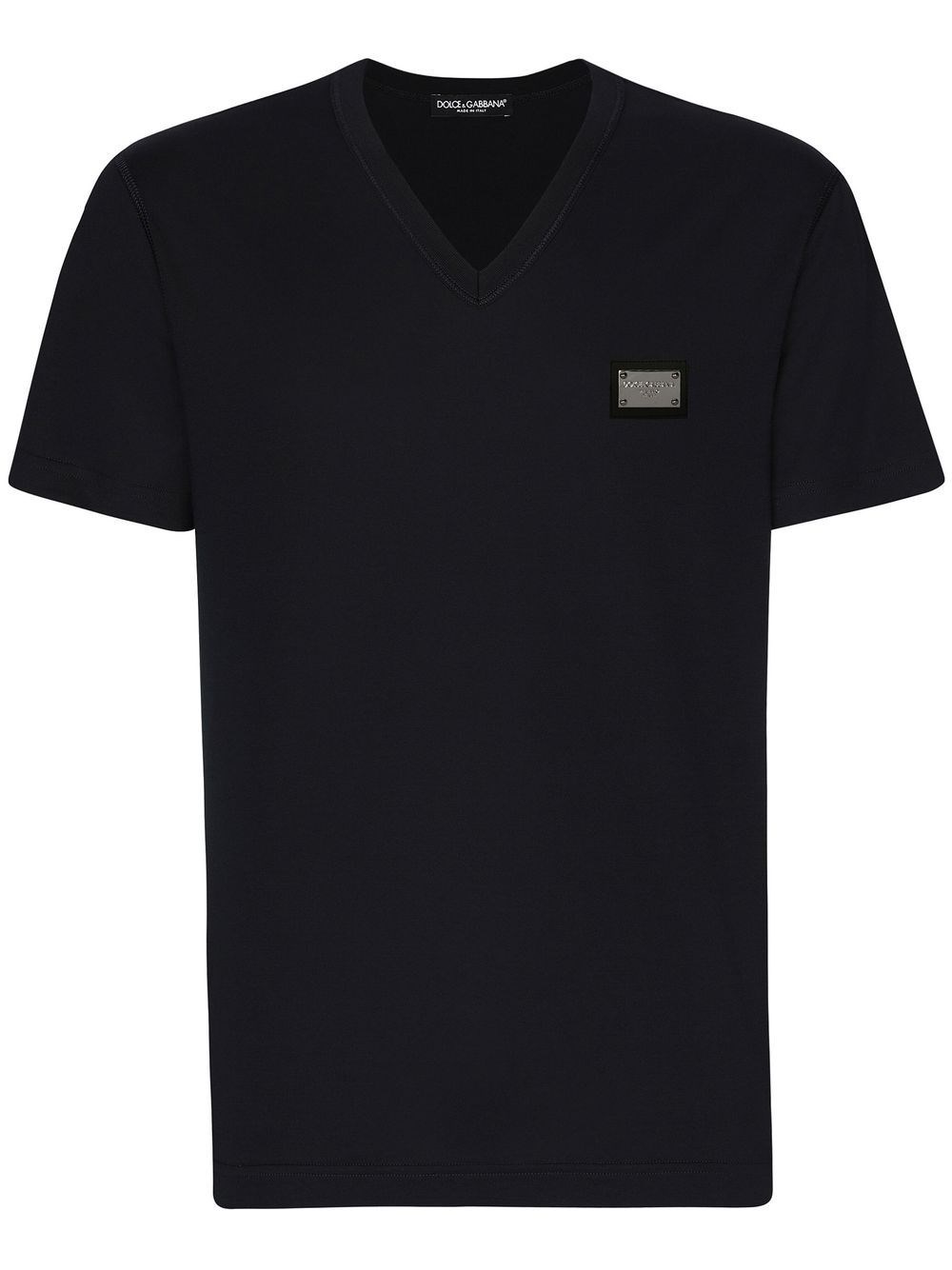 Shop Dolce & Gabbana T-shirt Con Scollo A V In Black