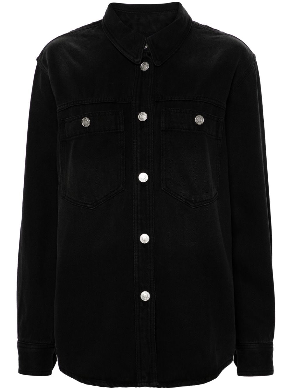 Isabel Marant Talbot Faded Denim Shirt In Black