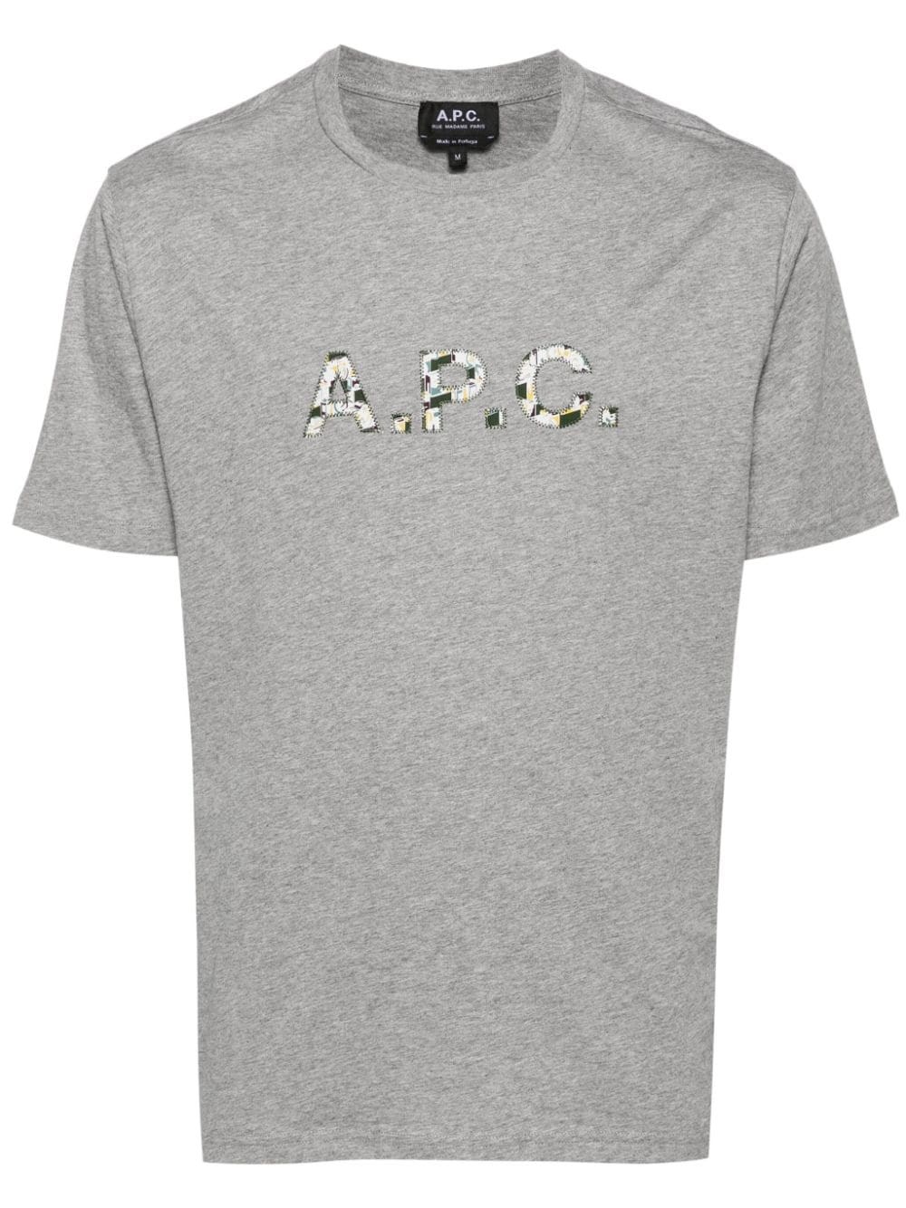 Shop Apc T-shirt Girocollo In Gray