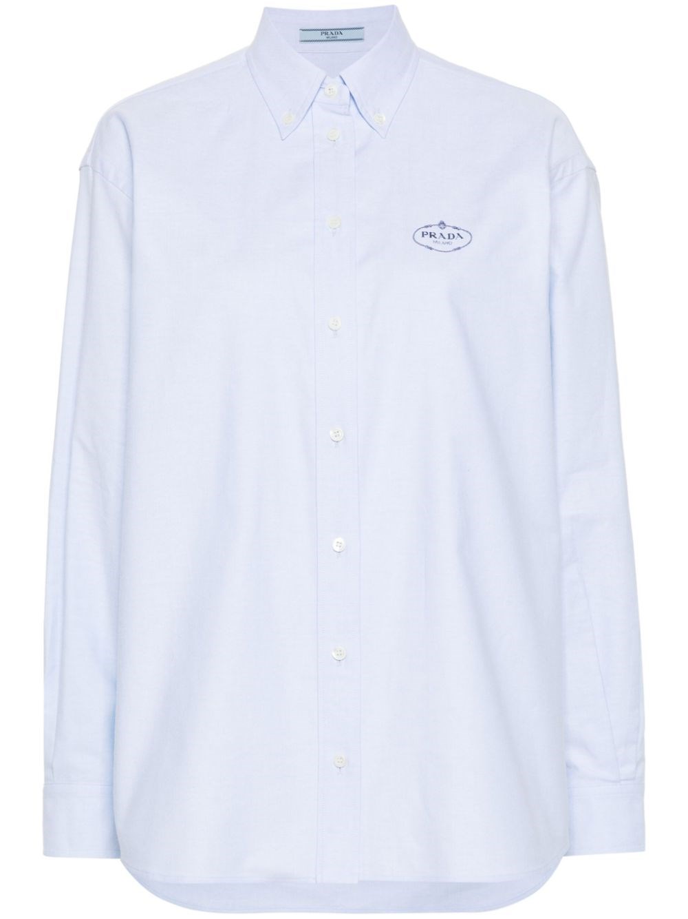 Prada Camicia In Cotone Oxford In Blue