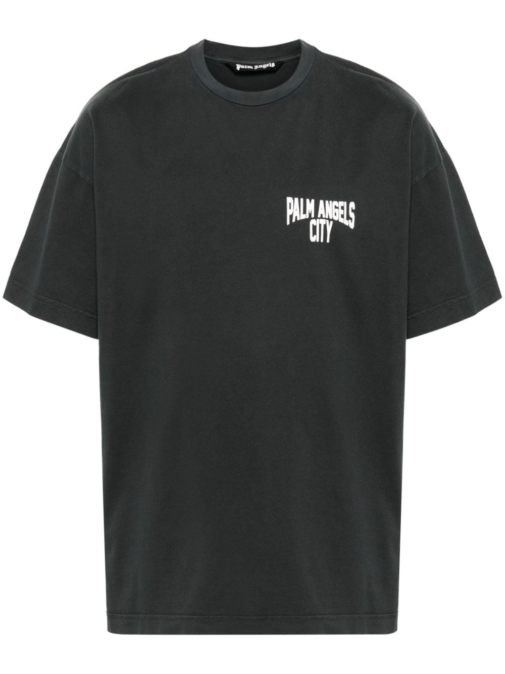 Palm Angels T-shirt City Washed In Grigio