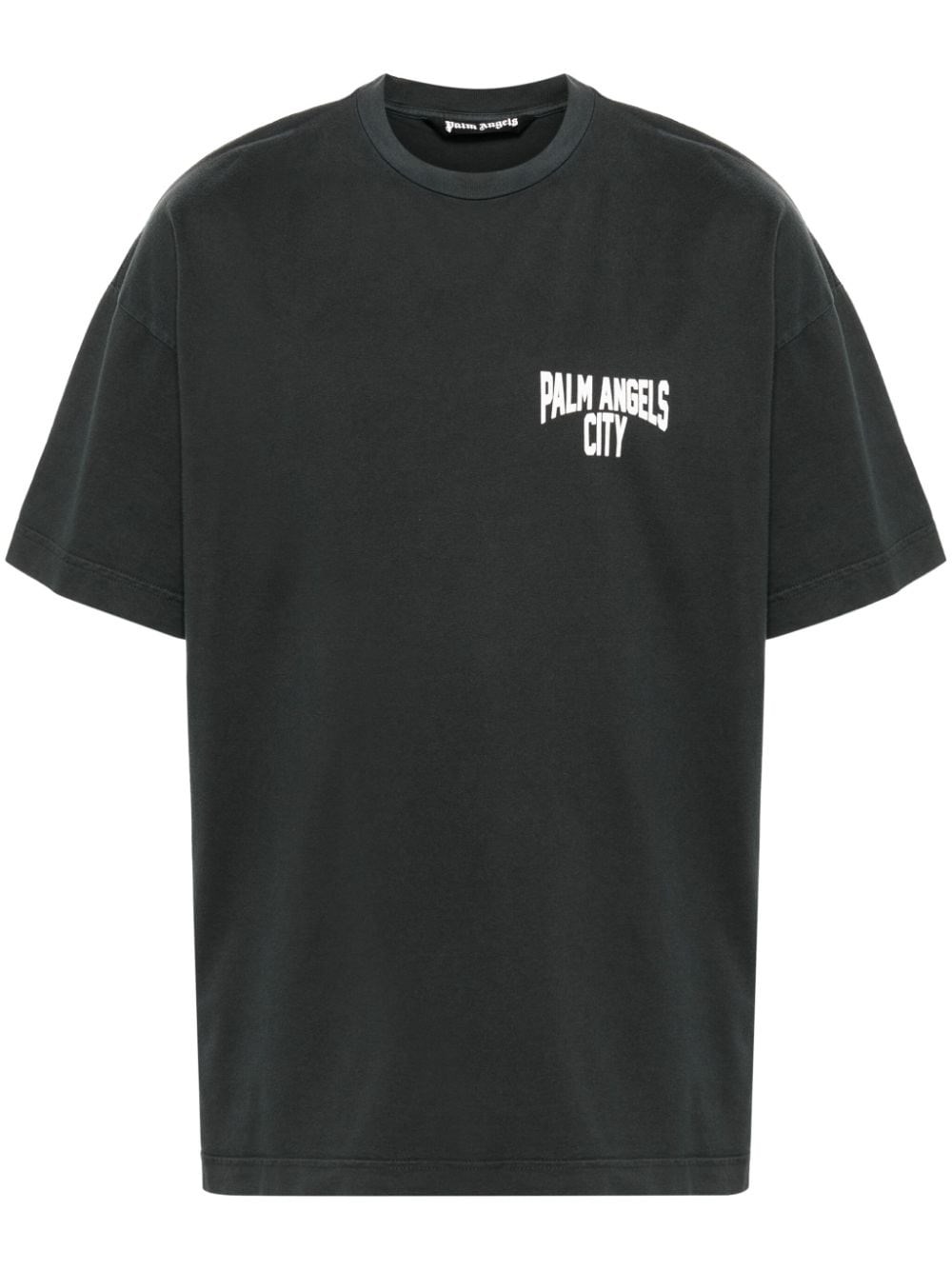 Shop Palm Angels T-shirt City Washed In Gray
