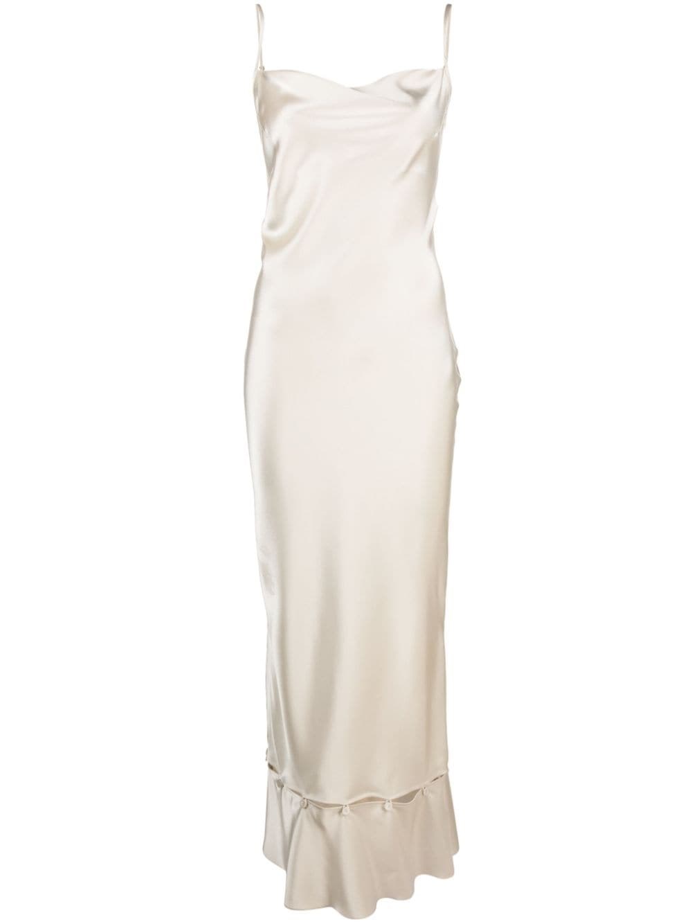 Nanushka Peplum-hem Midi Dress In White