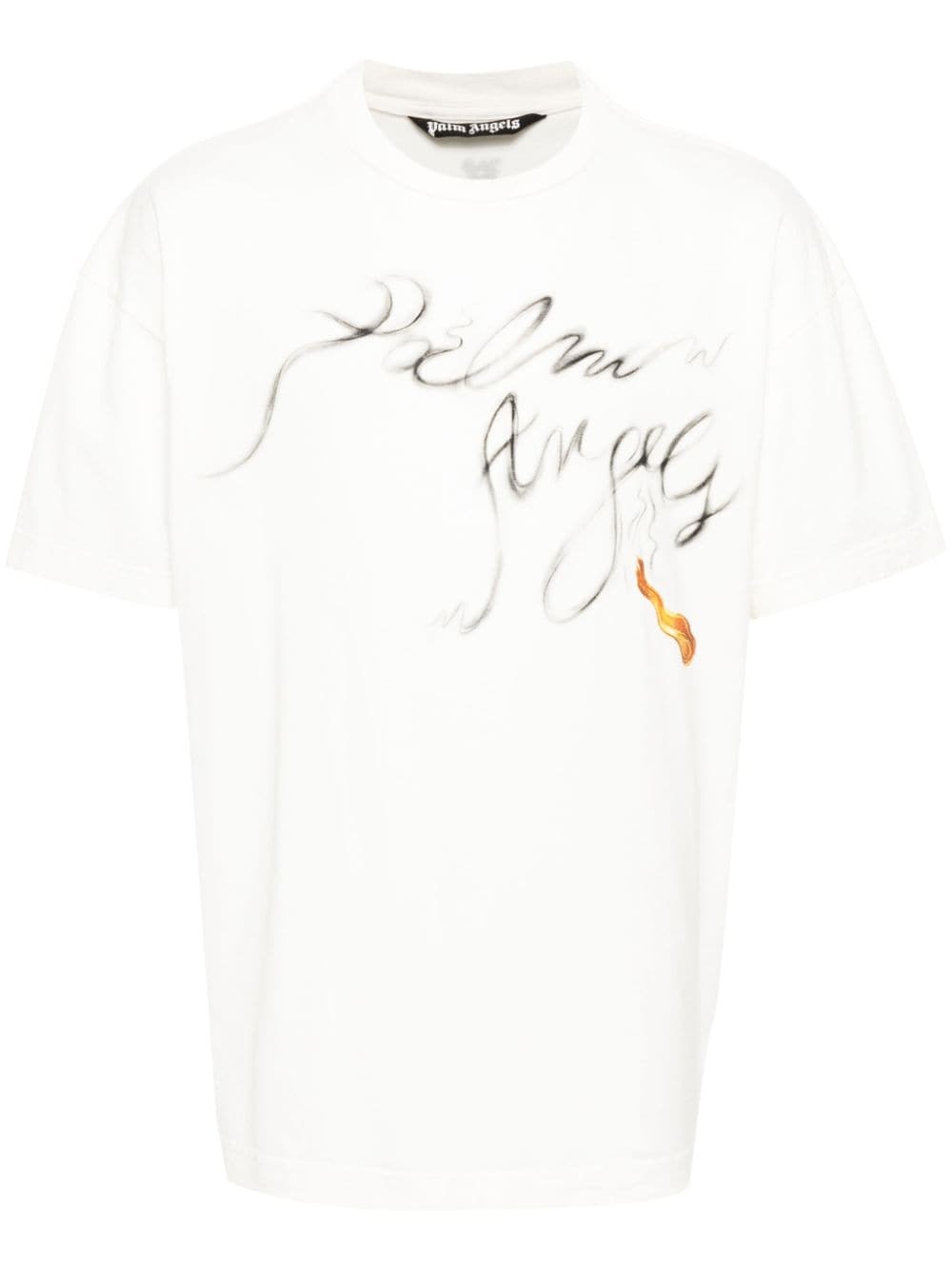 Shop Palm Angels T-shirt Foggy In White