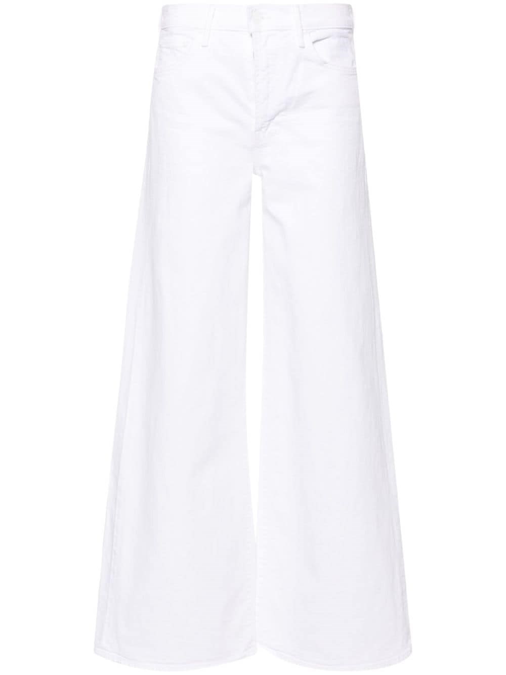 Shop Mother Jeans A Gamba Ampia The Roller Fray In White