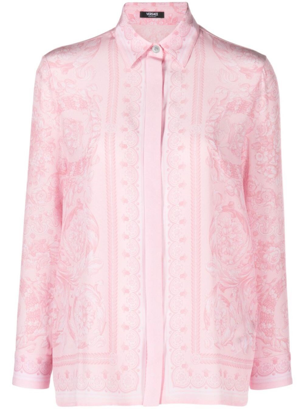 Versace Camicia Con Stampa Barocca In Pink