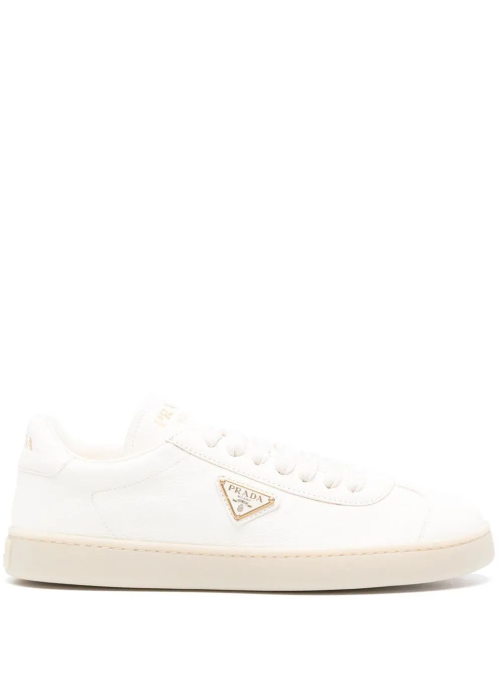 Leather low trainers Prada White size 44 EU in Leather - 39131926