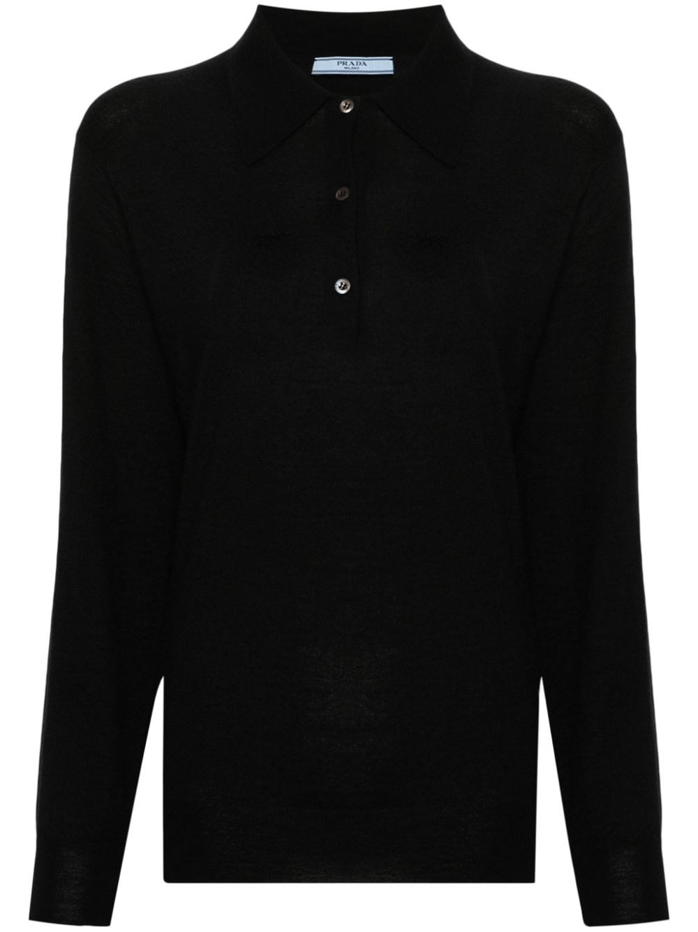Shop Prada Polo In Cashmere In Black
