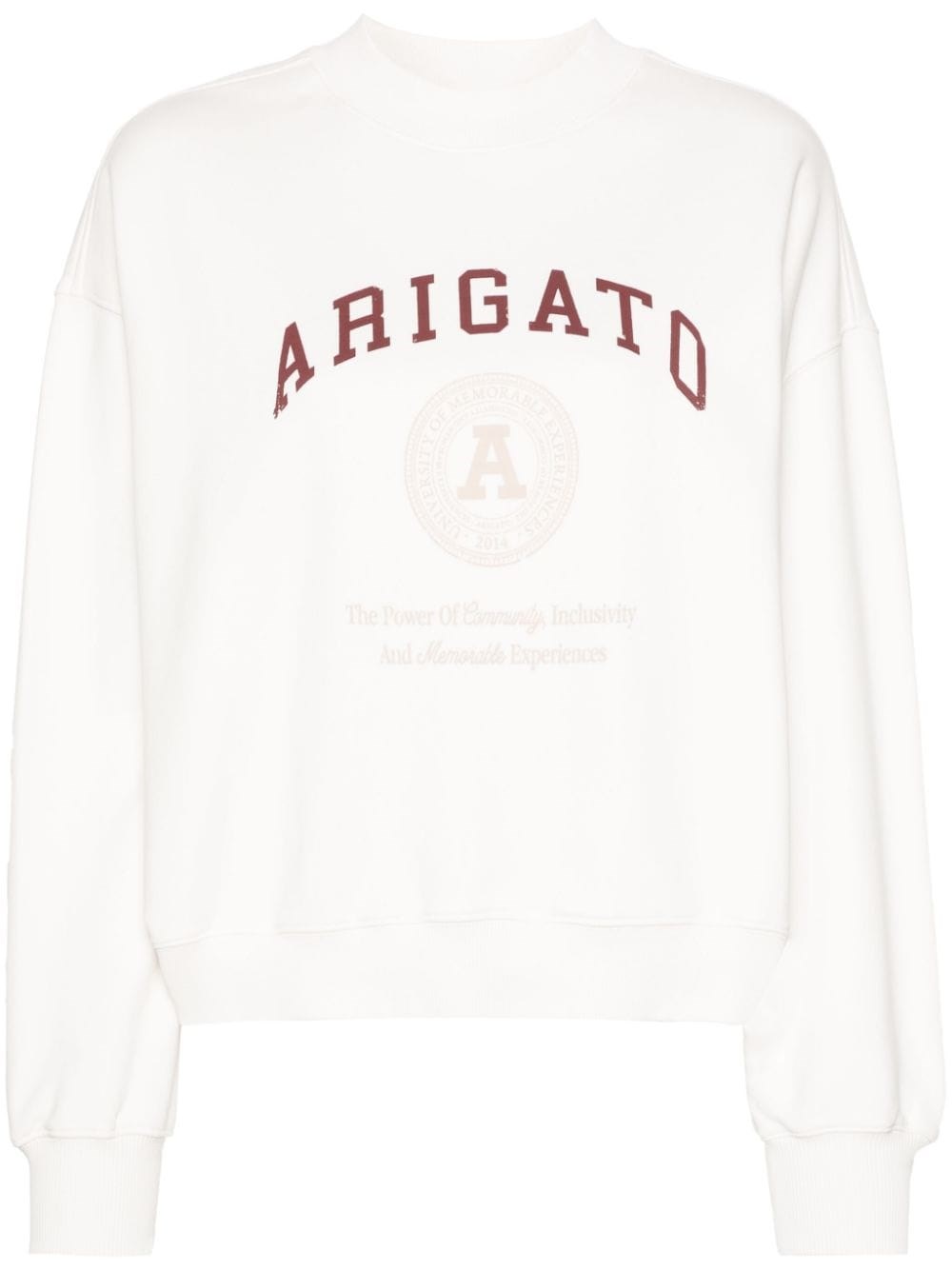 Axel Arigato White Crewneck Sweatshirt With Arigato University Print In Cotton Woman In White