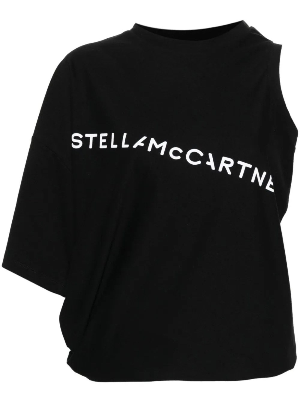 Shop Stella Mccartney Top Asimmetrico In Black