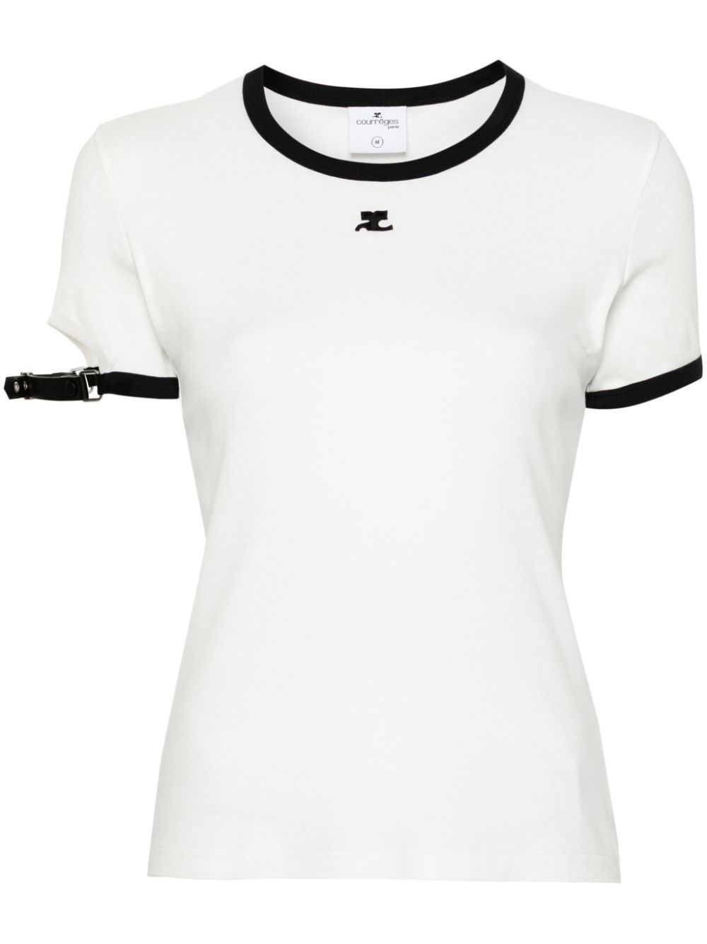 Shop Courrèges T-shirt Con Applicazione In White