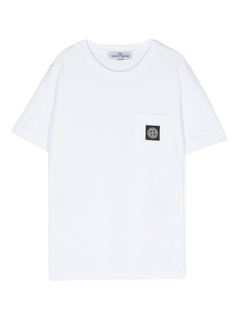 Shop Stone Island T-shirt Con Applicazione Compass In Bianco