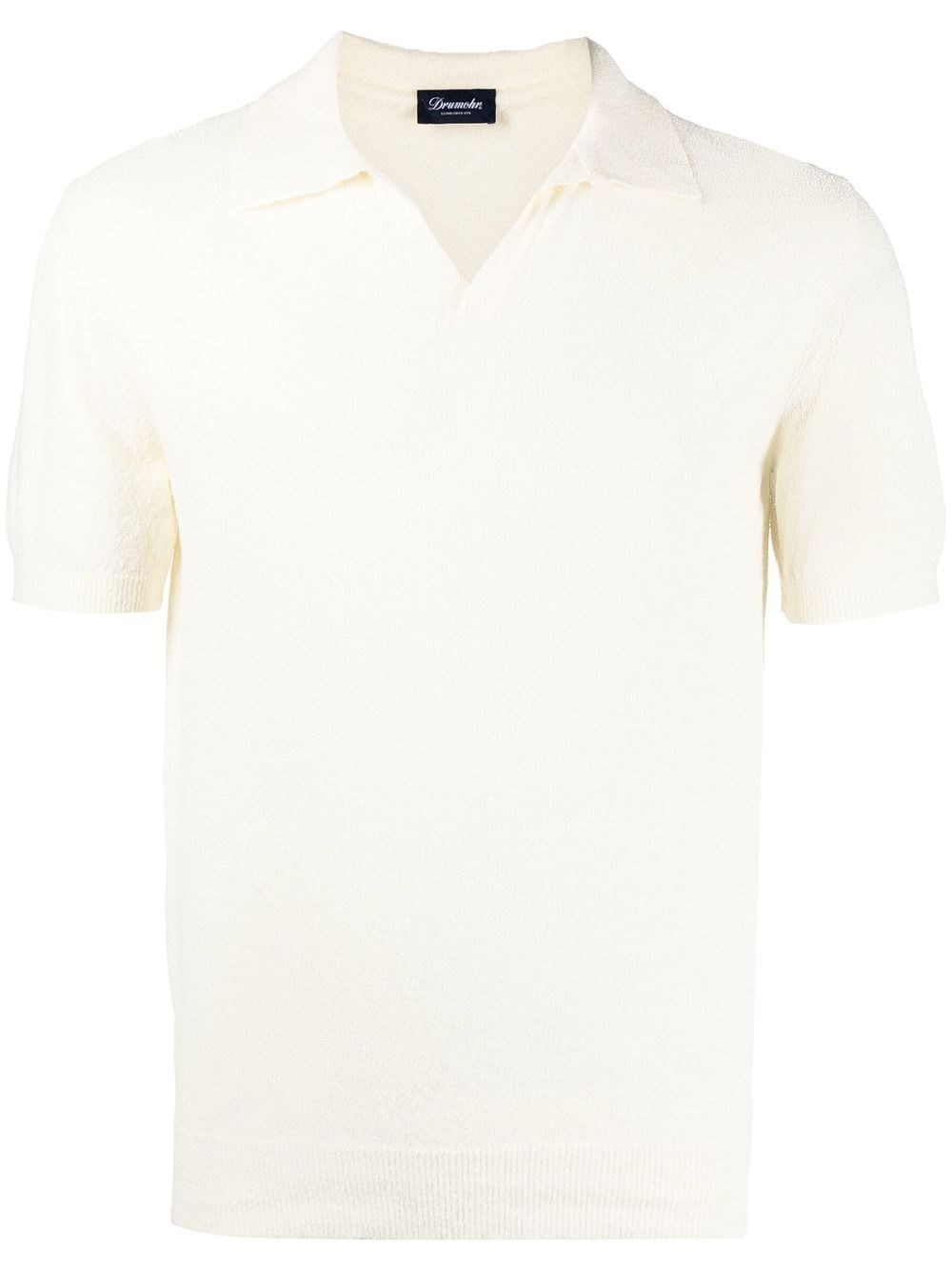 Drumohr Polo Con Scollo A V In White