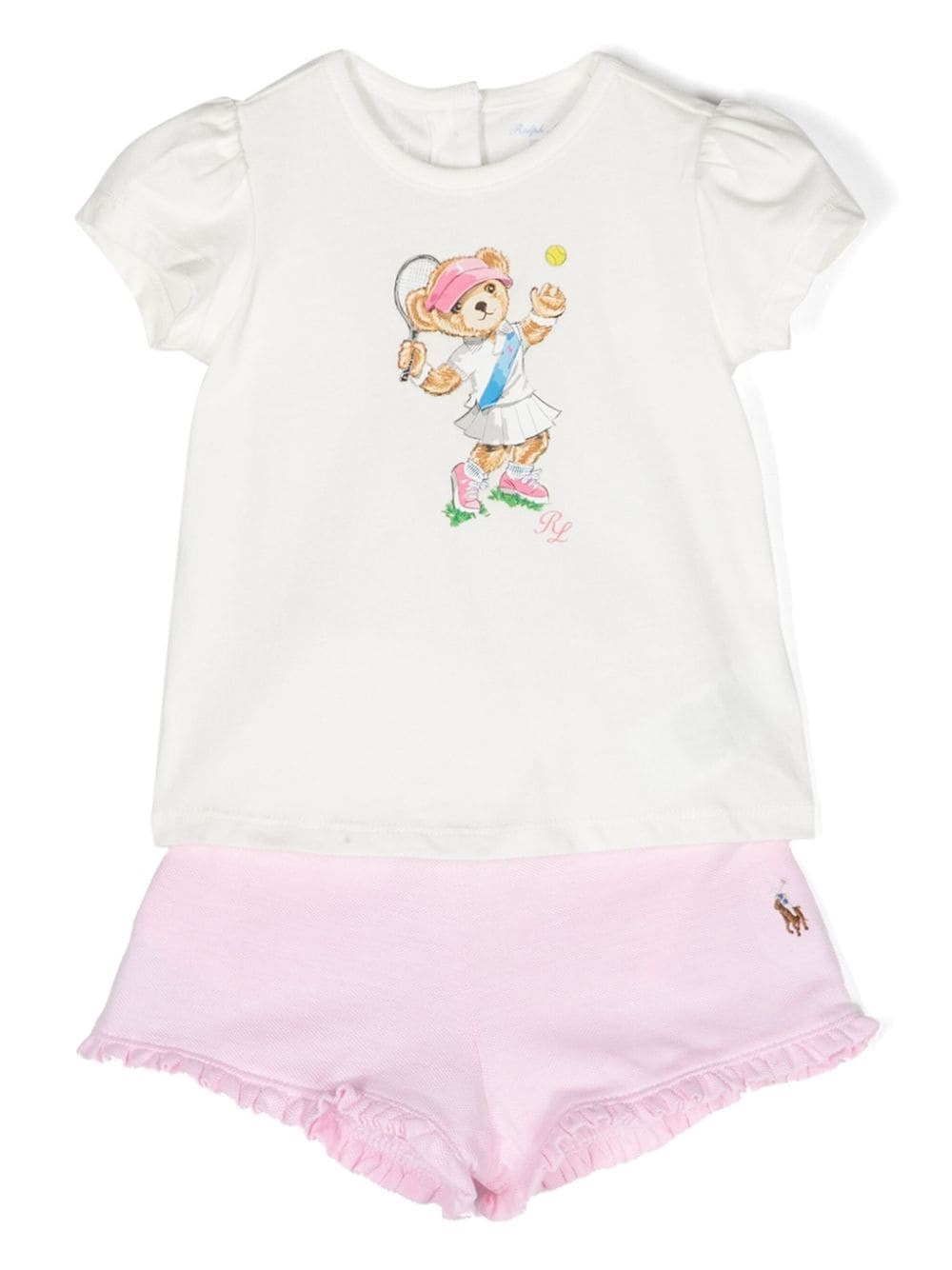 Shop Polo Ralph Lauren Ralph Lauren Kids Set Con Shorts Polo Bear In White