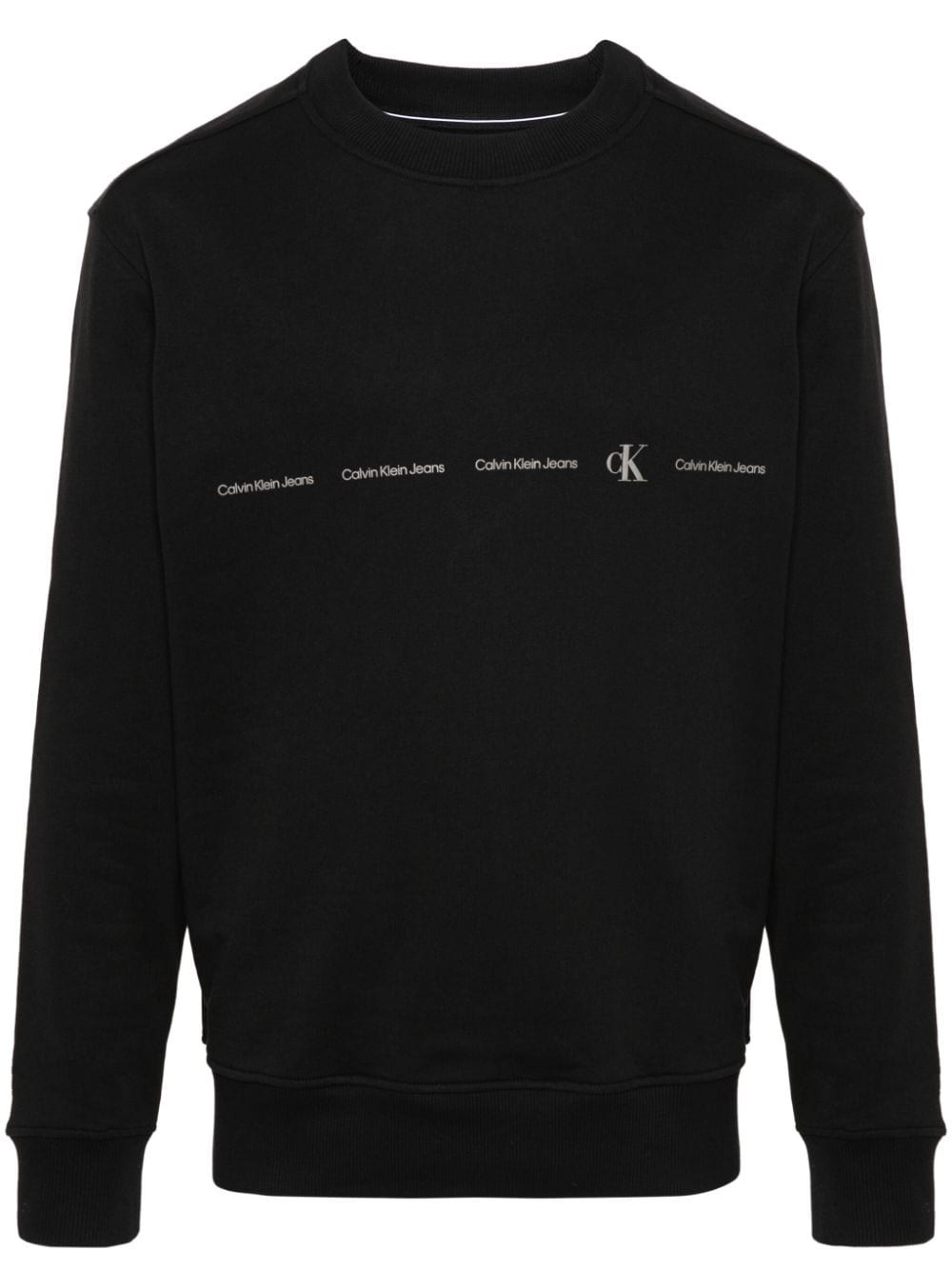 Shop Calvin Klein Jeans Est.1978 Felpa Con Stampa In Black