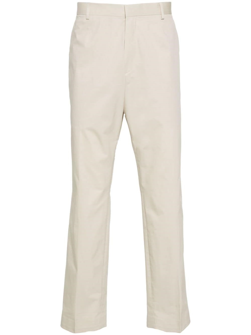 Calvin Klein Tech-cotton Tapered-leg Tailored Trousers In White