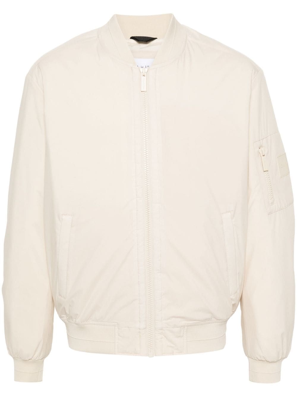 Calvin Klein Padded Bomber Jacket In White