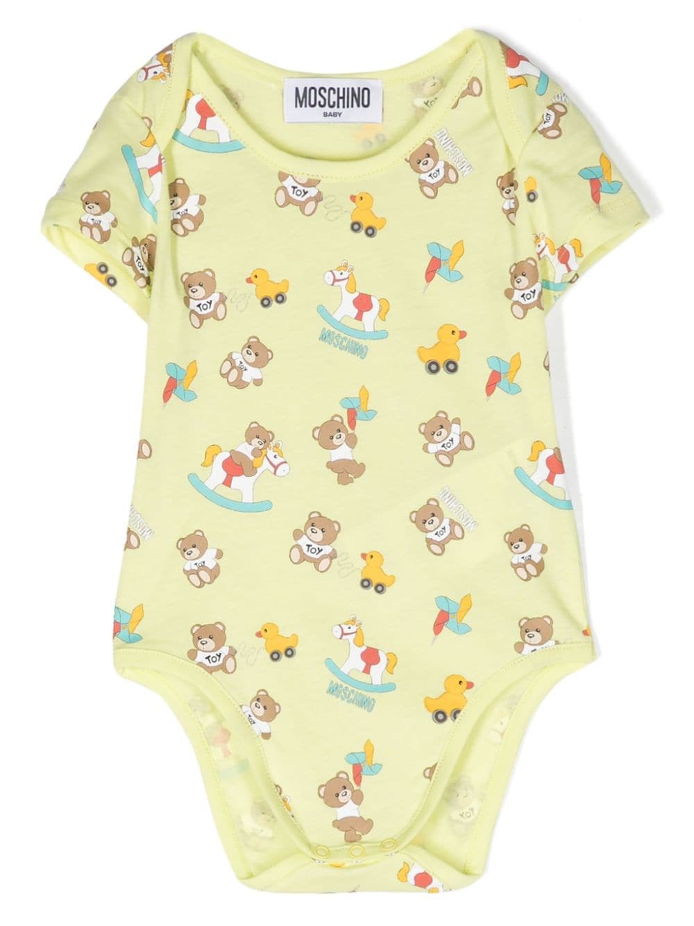 Shop Moschino Kids Set Di 2 Body Con Stampa In Giallo