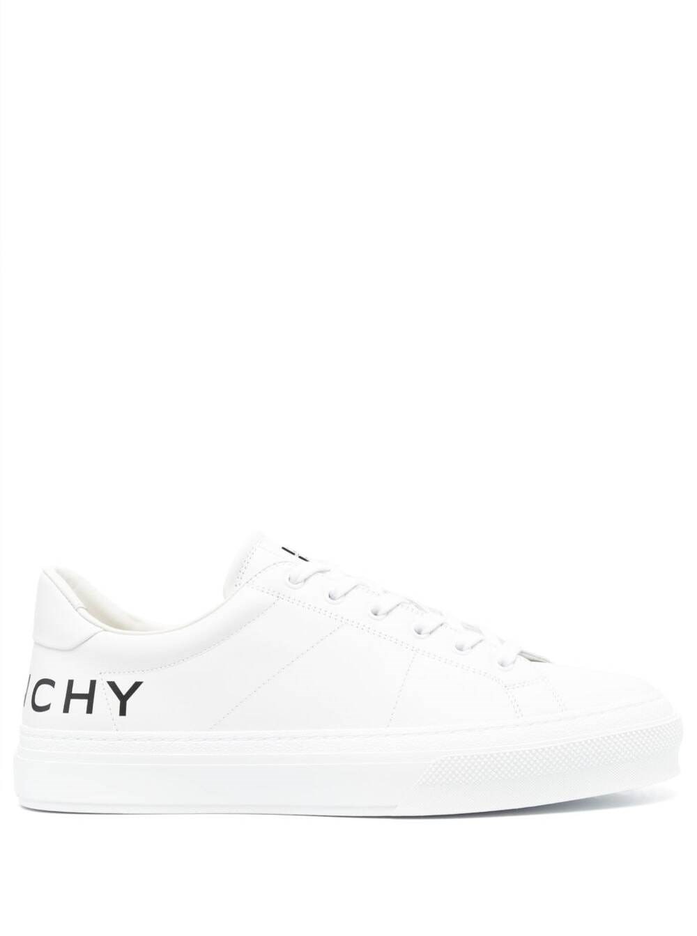 Shop Givenchy Sneaker City Sport In Pelle Con Logo  Stampato In White