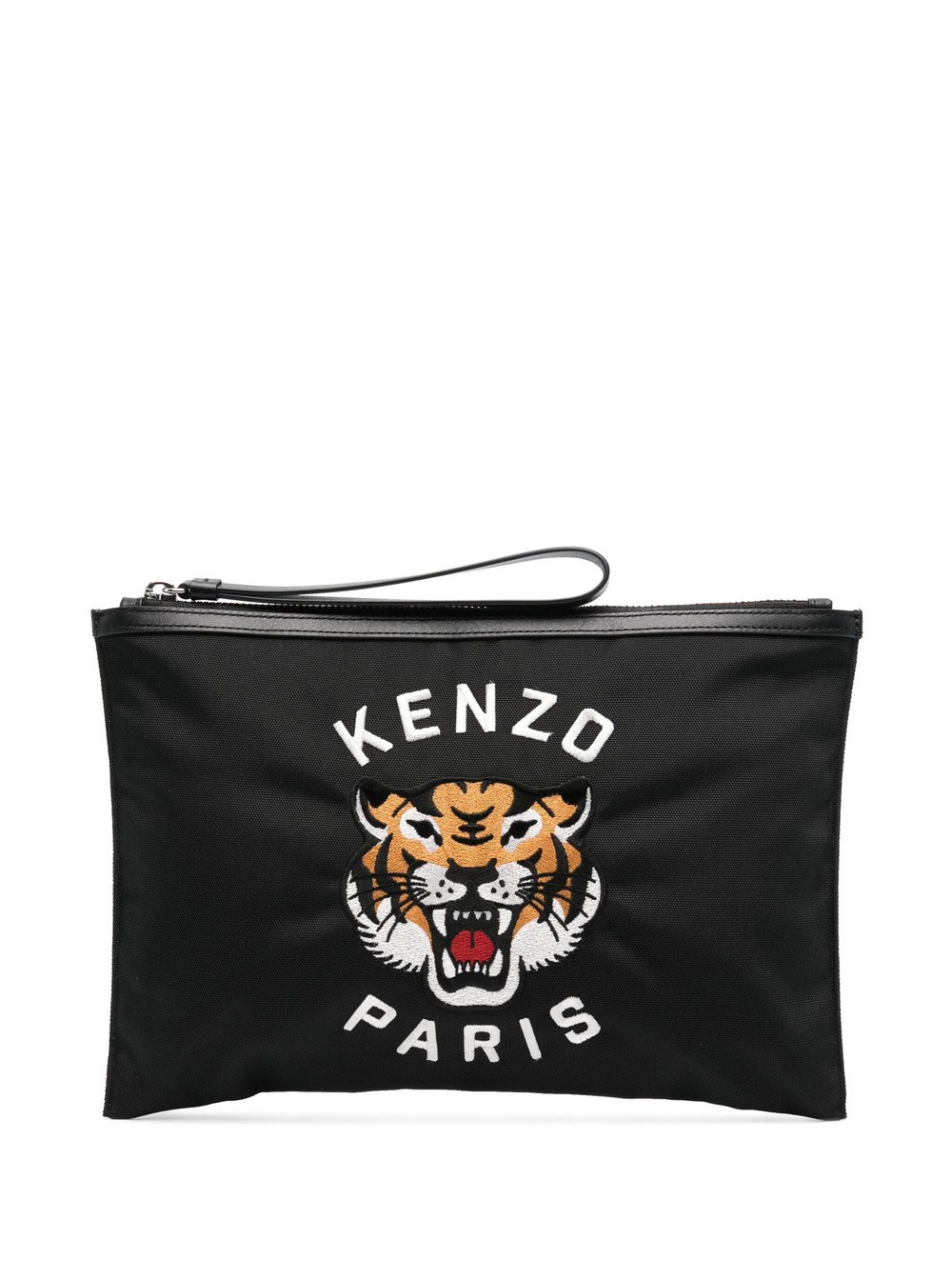 Shop Kenzo Clutch Con Motivo Tiger Head In Black
