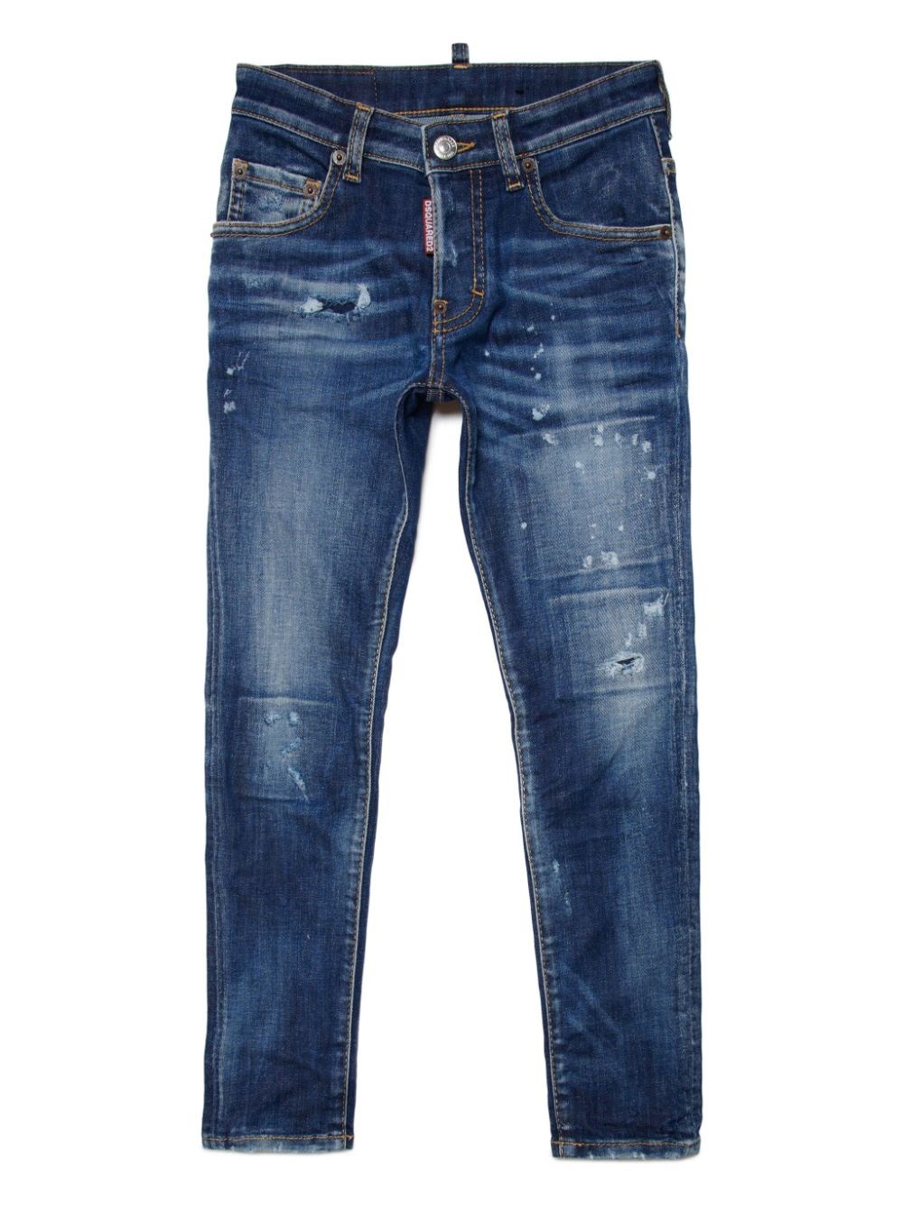 Shop Dsquared2 Jeans Affusolati Con Effetto Vissuto In Blue