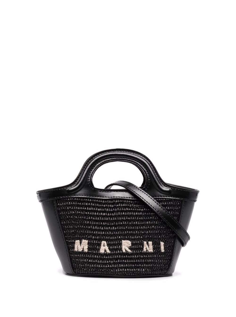 Shop Marni Borsa Tote Tropicalia Con Logo In Black