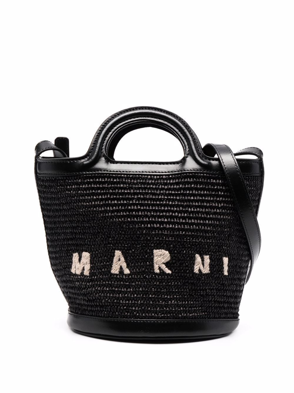 Shop Marni Borsa A Secchiello Tropicalia In Black