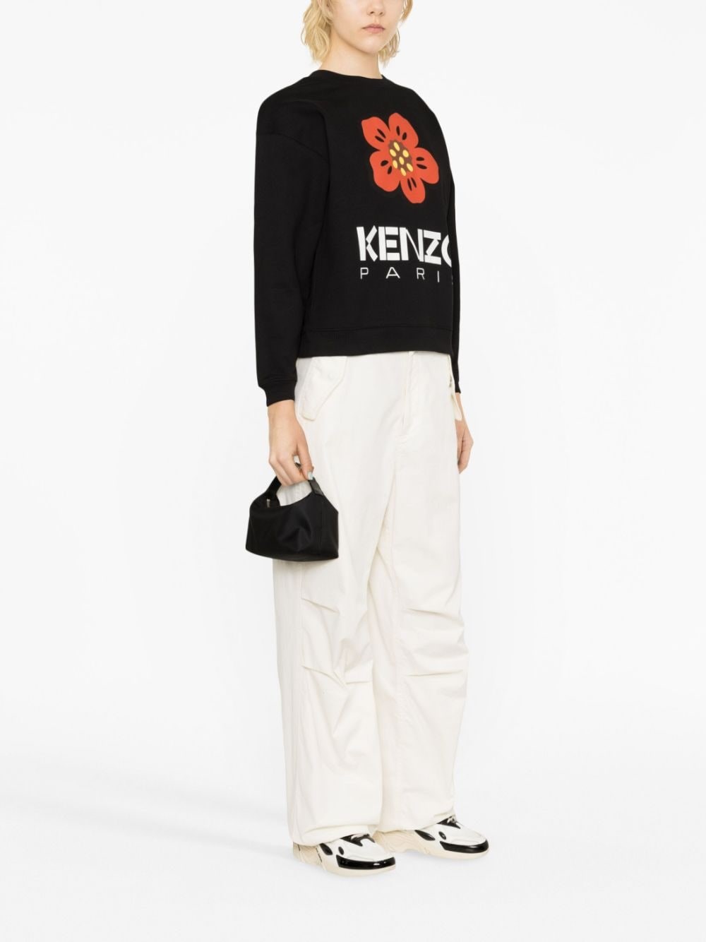 Kenzo Felpa Con Stampa Boke In Black