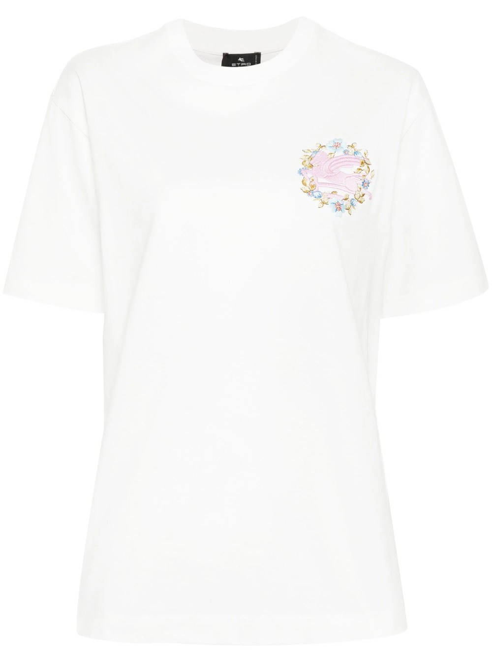 Shop Etro T-shirt Con Ricamo Pegaso In White