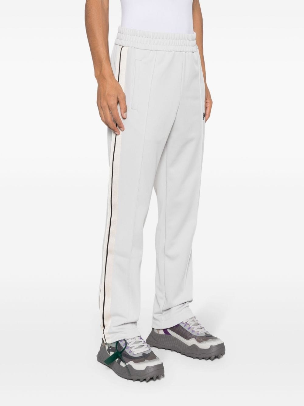 Palm Angels Pantaloni Sportivi Con Ricamo Monogram In White