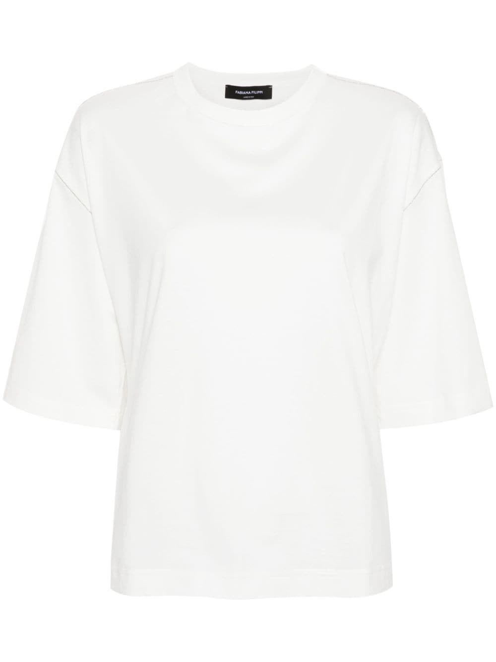 Shop Fabiana Filippi T-shirt Con Dettaglio A Catena In White