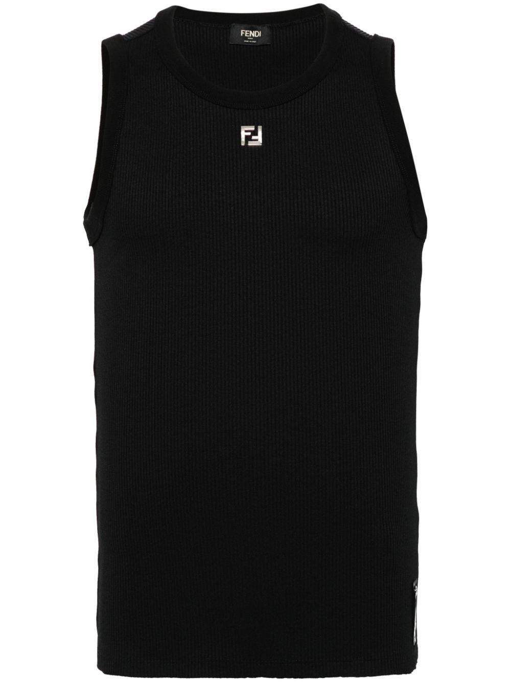 Shop Fendi Top Senza Maniche Dalla Linea Aderente In Black