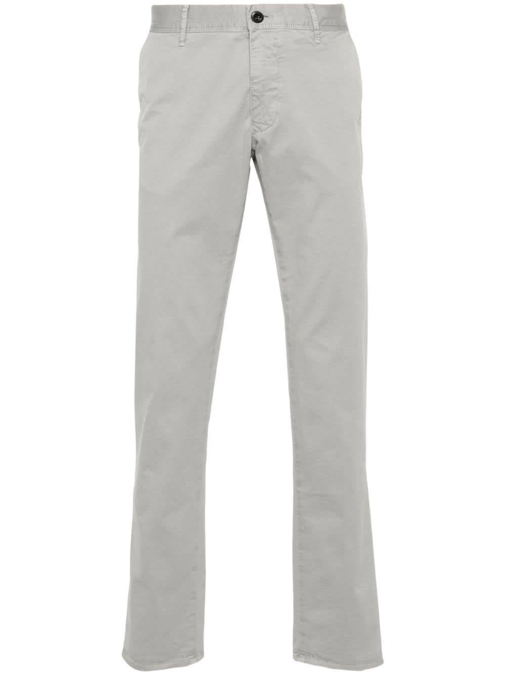 Shop Incotex Pantaloni In Twill Di Cotone Stretch In Gray