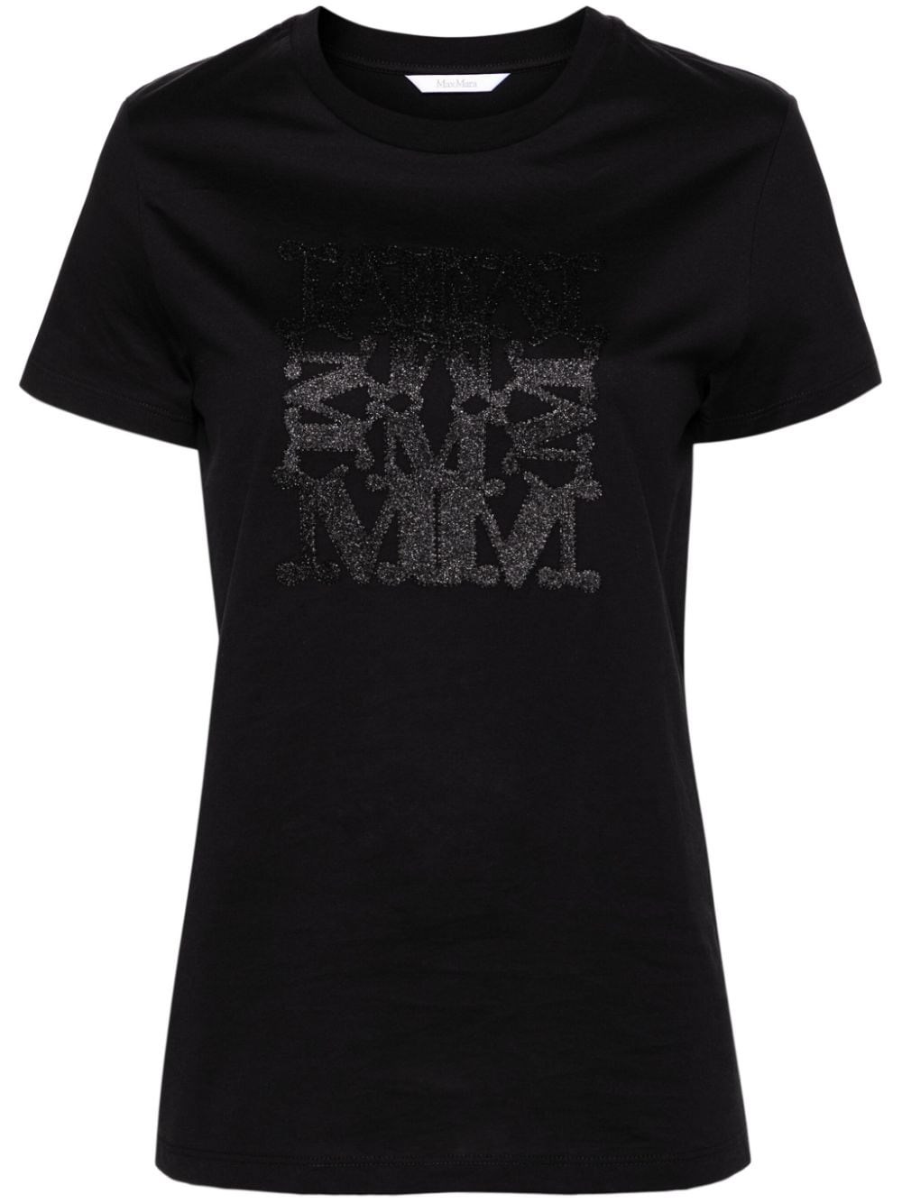 Shop Max Mara T-shirt In Cotone Con Applicazione In Black