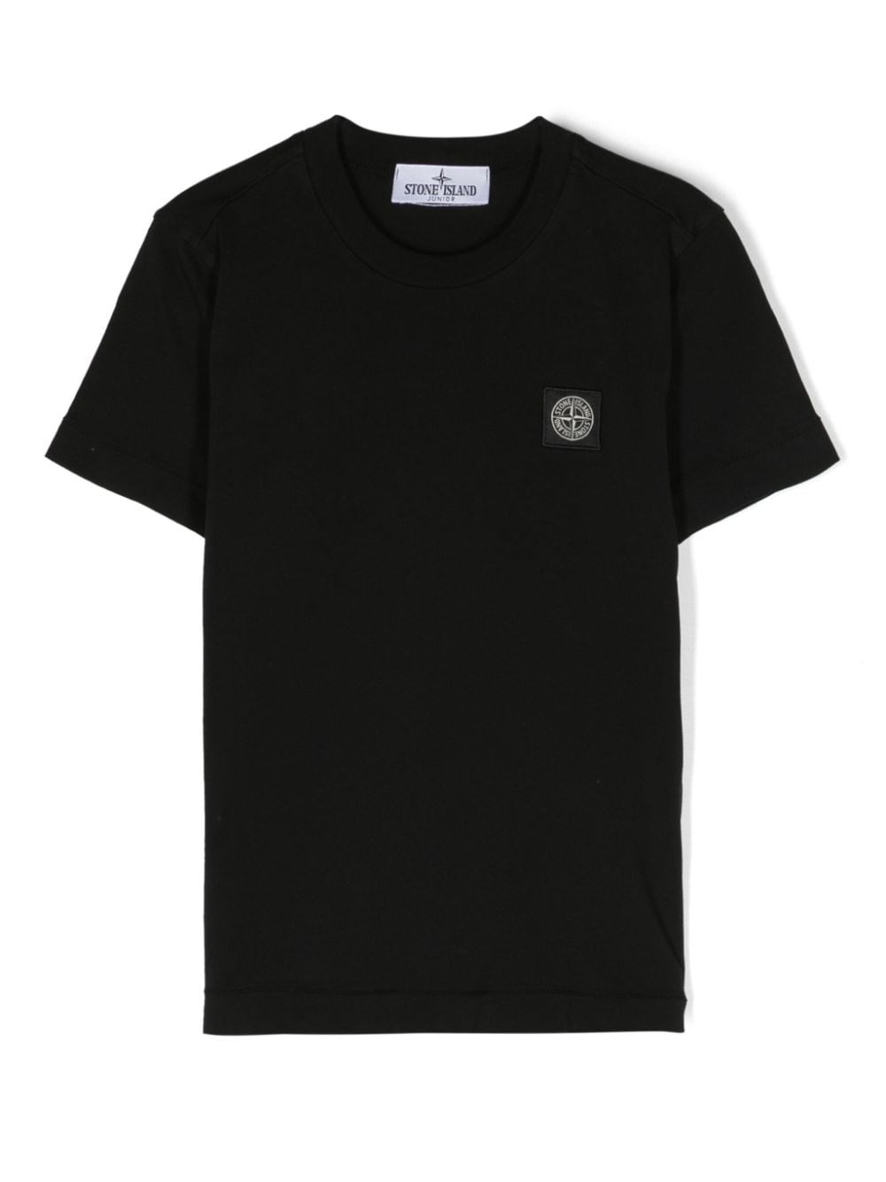 Shop Stone Island Junior T-shirt Con Applicazione Compass In Black
