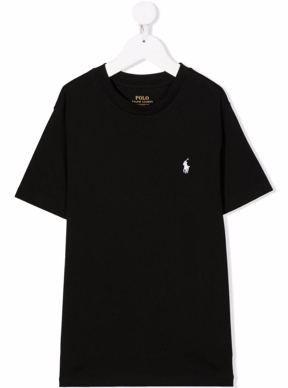 Shop Polo Ralph Lauren Ralph Lauren Kids T-shirt Con Ricamo Polo Pony In Nero