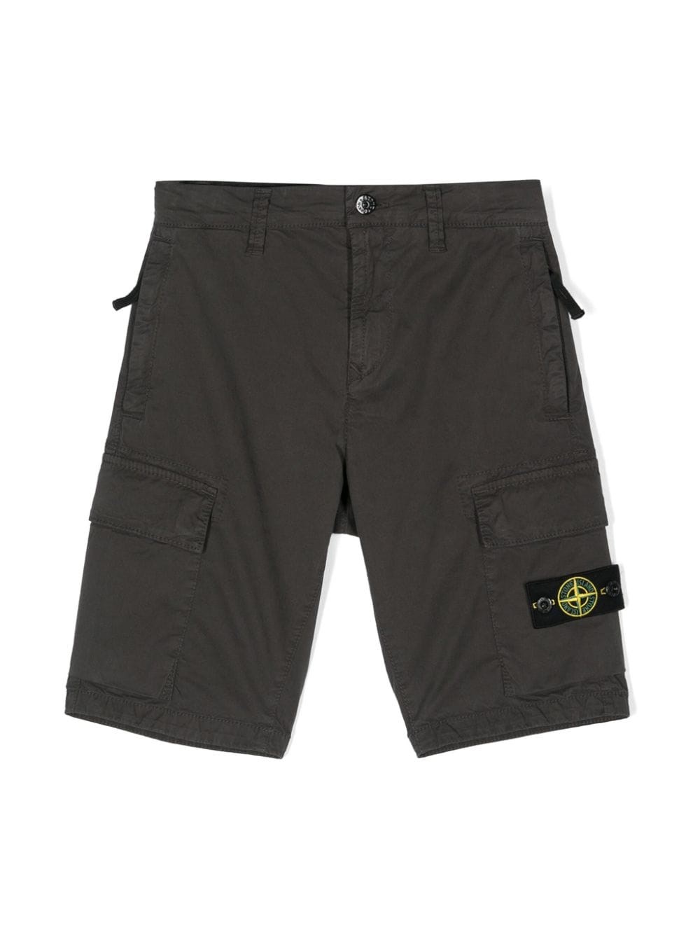 Shop Stone Island Junior Shorts Con Motivo Compass In Grigio