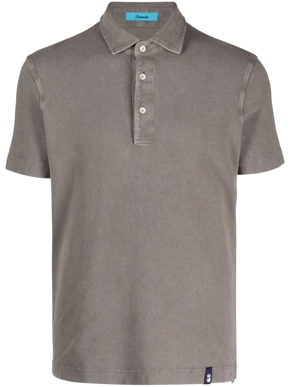 Drumohr Plain Short-sleeve Polo Shirt In Gray