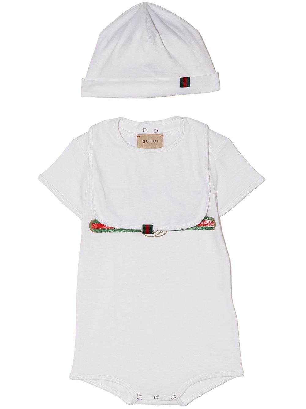 Shop Gucci Set Neonato Con Stampa In White