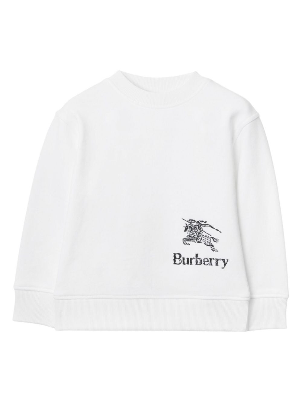 Burberry Kids' Felpa Con Ricamo In White